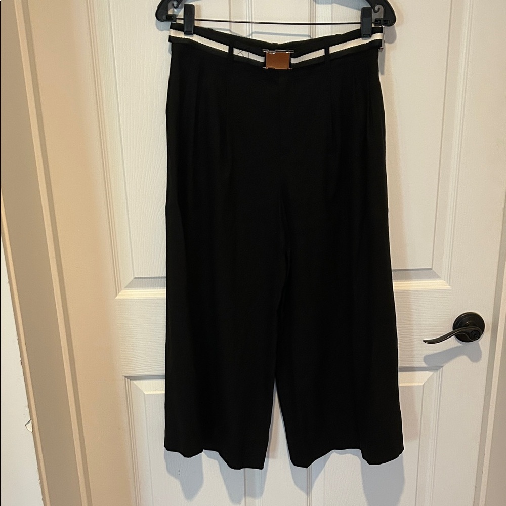 Alice + Olivia Black Wide-Leg Trousers
